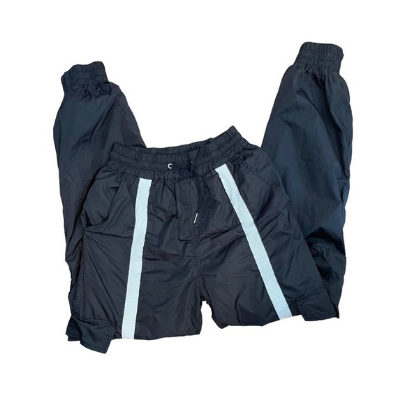 Danielle Guizio Lined Elastic Waist Drawstring Track Pants Black/White Size S - Picture 2 of 7